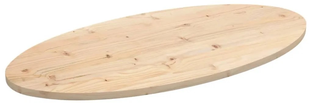 824335 vidaXL Плот за маса, 110x55x2,5 см, бор масив, овален