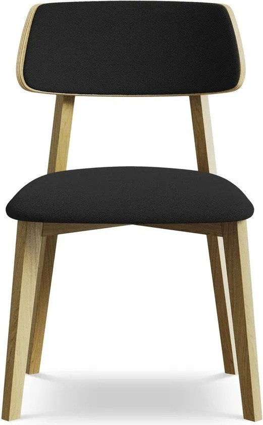 Черен трапезен стол от масивна дървесина Niu – Makamii