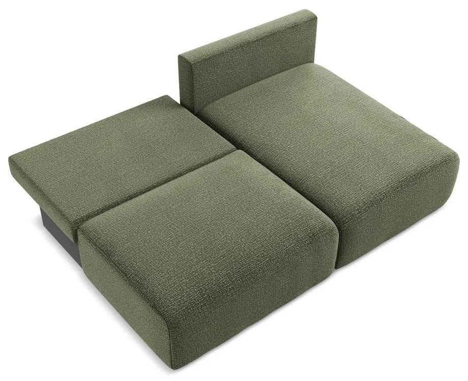 Зелен разтегателен ъглов диван с място за съхранение (десен ъгъл) Kalena – Makamii