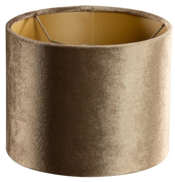 Кадифена абажура бронз със златно вътрешно покритие 18/18/14