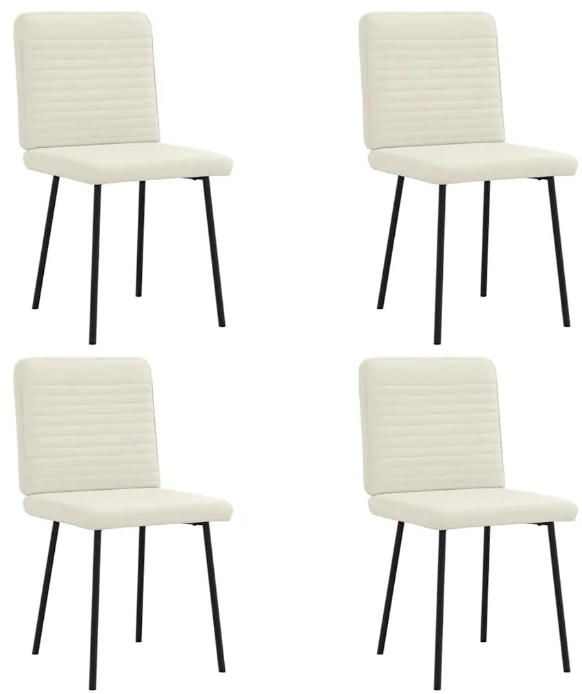 3315242 vidaXL Трапезни столове, 4 бр, кремави, кадифе