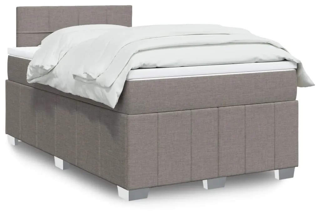 3287039 vidaXL Боксспринг легло с матрак, таупе, 120x200 см, плат