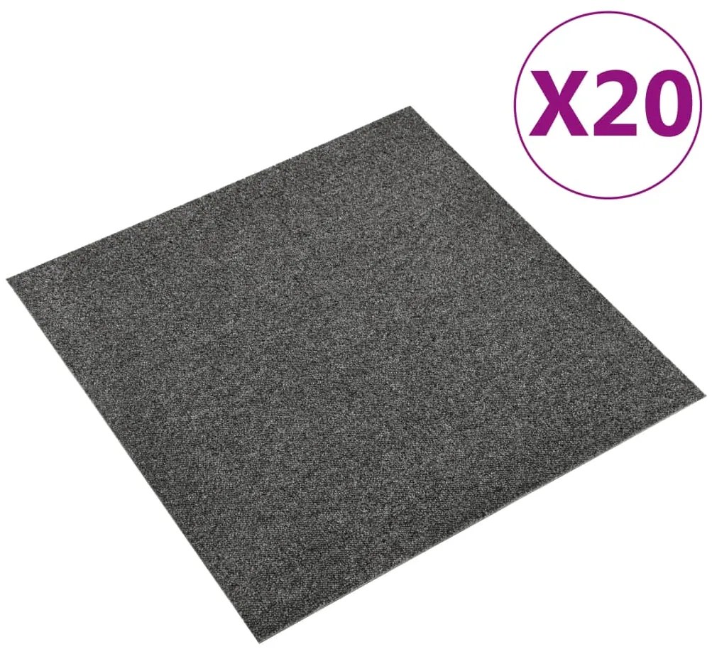 Sonata Килимни плочки за под, 20 бр, 5 м², 50x50 см, антрацит