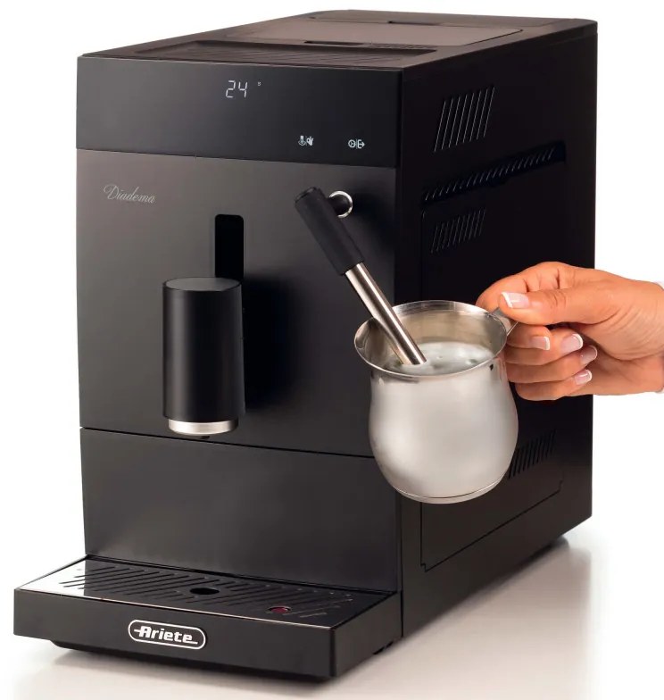 Кафеавтомат Ariete Diadema Automatica 1452/00, 1.5 л, Вградена мелачка, 1350W, 19 bar, Сензорен дисплей, Стиймър, Черен