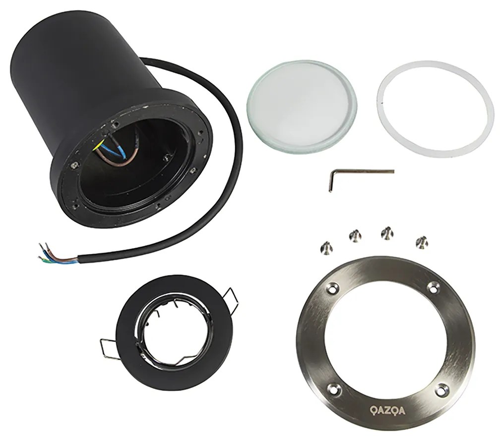 Комплект от 3 броя външни наземни прожектора стомана регулируеми IP65 - Delux