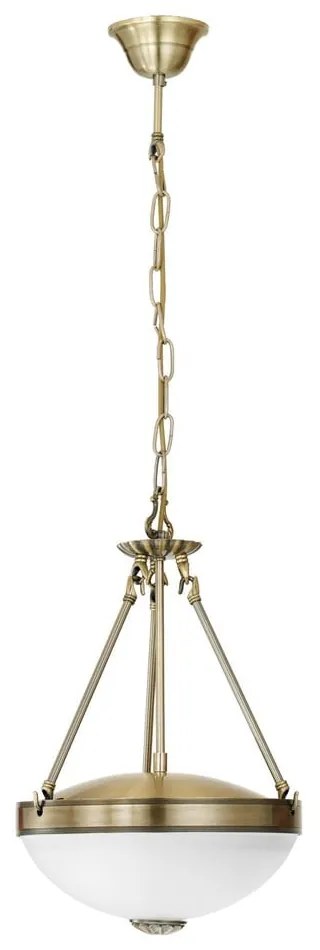 Бяло и златисто висящо осветително тяло със стъклен абажур ø 31 cm SAVOY – EGLO