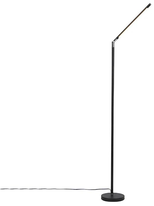 Модерна подова лампа черна с LED с сензорен димер - Berdien