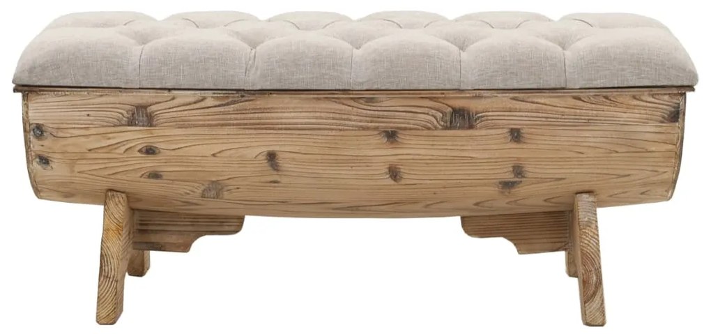 245767 vidaXL Пейка за съхранение, дървен масив и плат, 103x51x44 см
