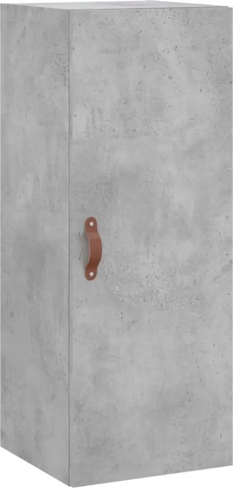 828832 vidaXL Стенен шкаф бетонно сив 34,5x34x90 см