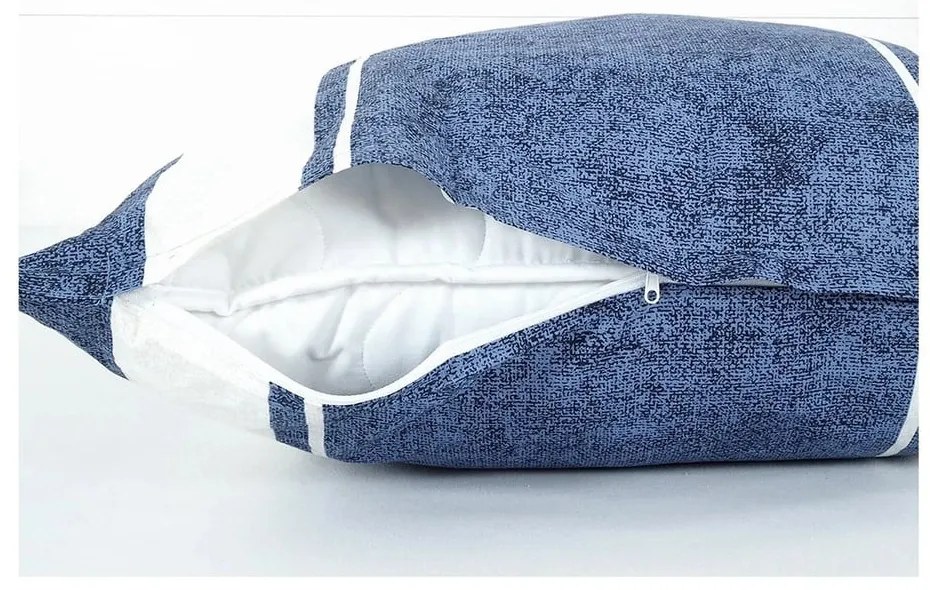 Синьо единично крепирано спално бельо 140x200 cm Blue Line – B.E.S.