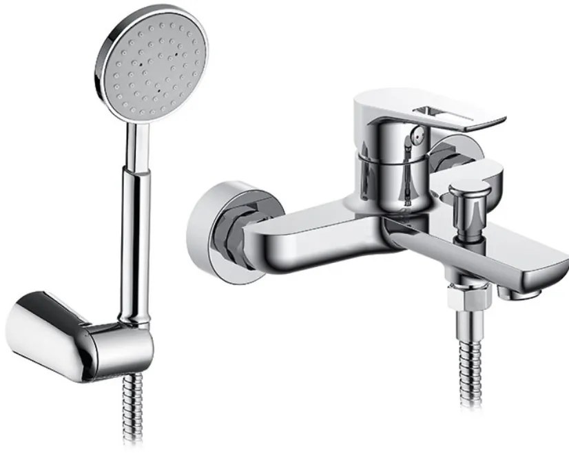 Стенен смесител за вана с душ комплект Pyramis Libreto