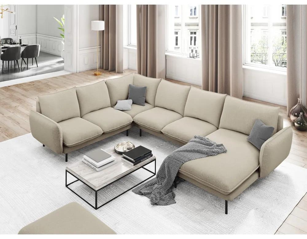 Бежов U-образен диван, ляв ъгъл Vienna - Cosmopolitan Design