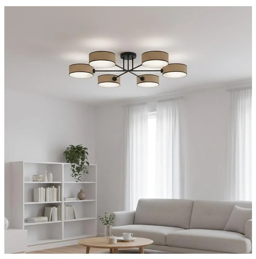 Плафонен полилей MAGA 6xE14/10W/230V бежов