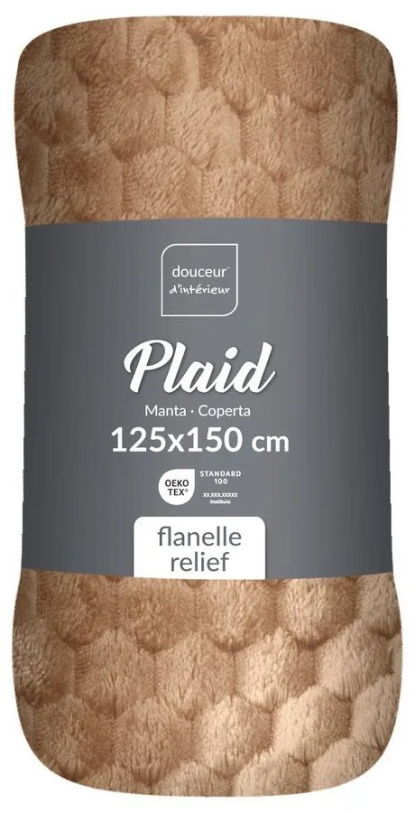 Кафяво одеяло от микрофланела 125x150 cm Mini Frosty – douceur d'intérieur