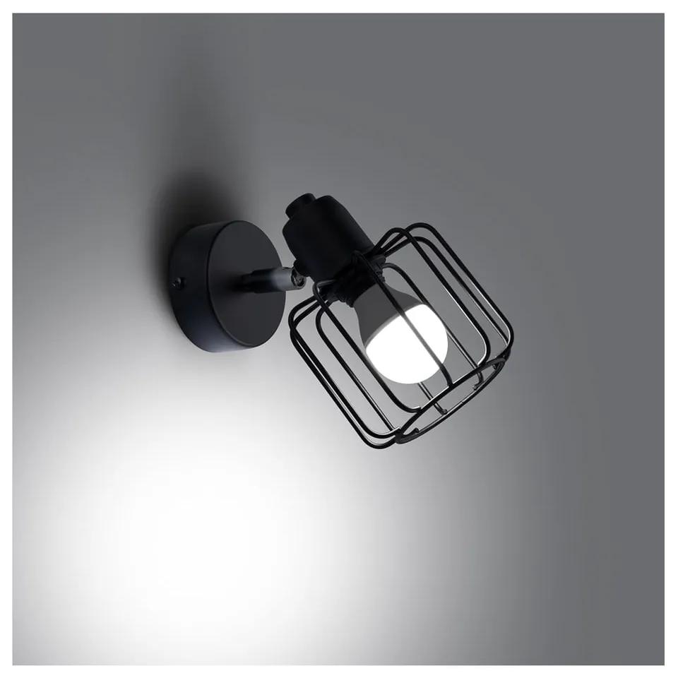 Черна стенна лампа ø 10 cm Salom - Nice Lamps