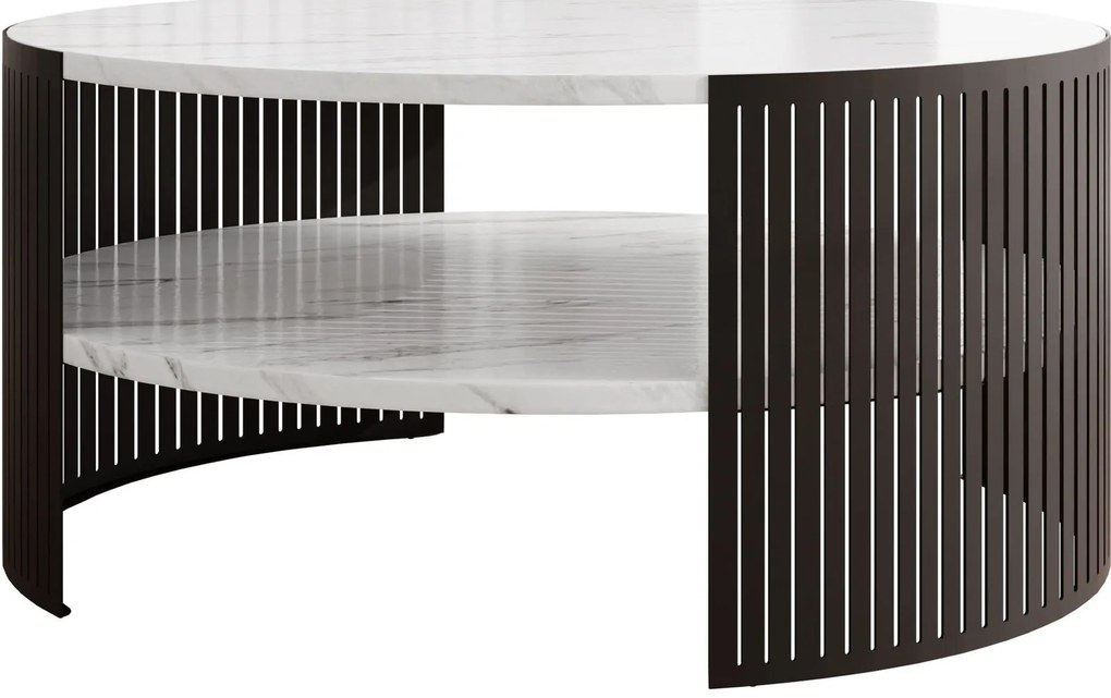 Холна маса Fikoli-Бял мрамор - Черно