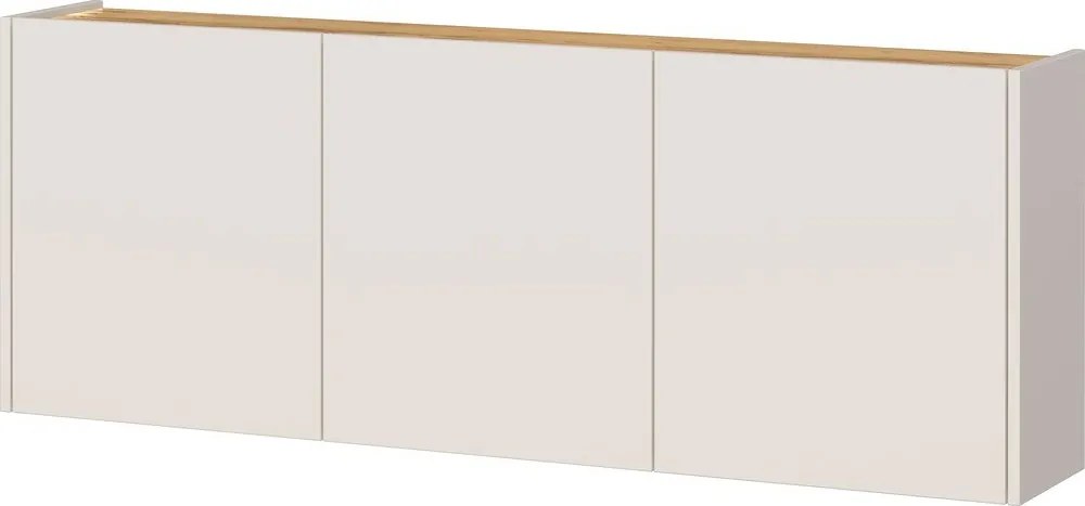Кремаво висящо шкафче с дъбов декор 138x52x25 cm Libbiano – Germania