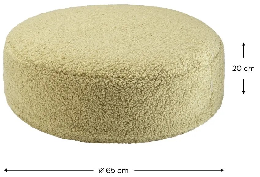 Зелен детски пуф от букле Round – Wigiwama