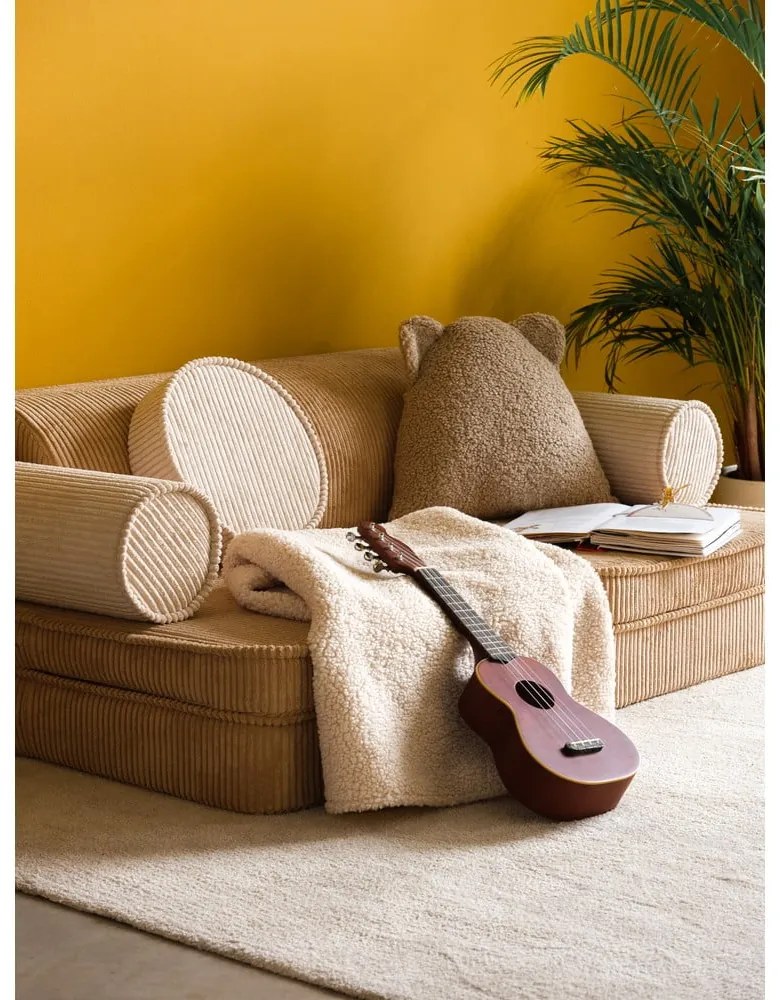 Кафяв детски диван от рипсено кадифе 132 cm Settee – Wigiwama