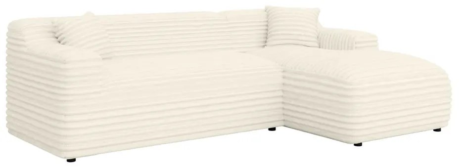 Кремав ъглов диван от рипсено кадифе (десен ъгъл) Martin – Ropez