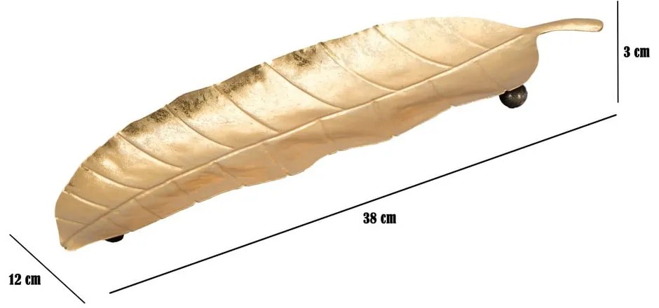 Метален декоративен поднос 11x38 cm Foglia - Mauro Ferretti