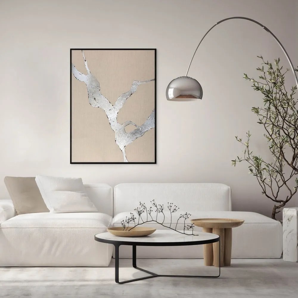 Ръчно рисувана картина 90x120 cm Wild Horizon Silver – Malerifabrikken