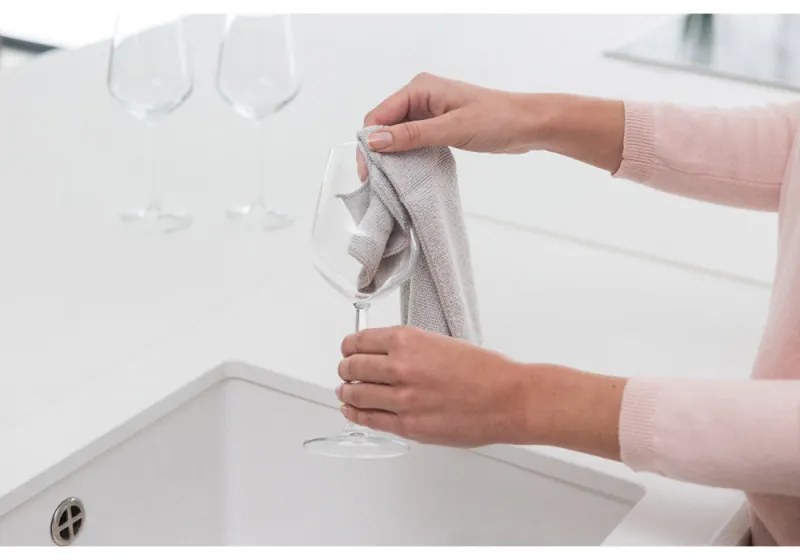 Комплект 2 бр микрофибърни кърпи Brabantia SinkSide 1000217, 30x30 см, Полиестер, Светлосив