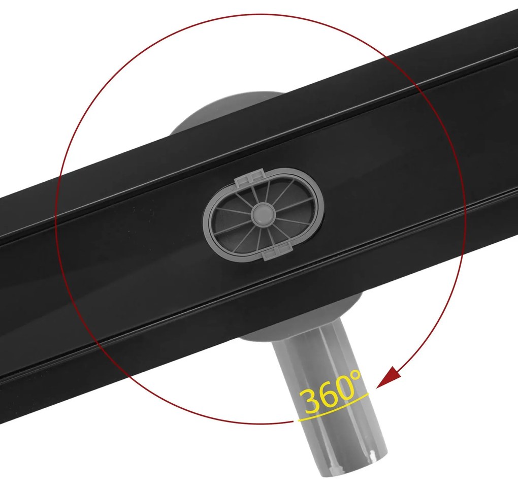 Линеен сифон REA Neox pro Black 80