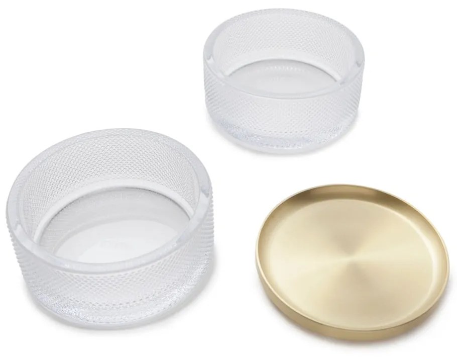 Стъклена кутия за бижута с капак в златист цвят Tesora - Umbra