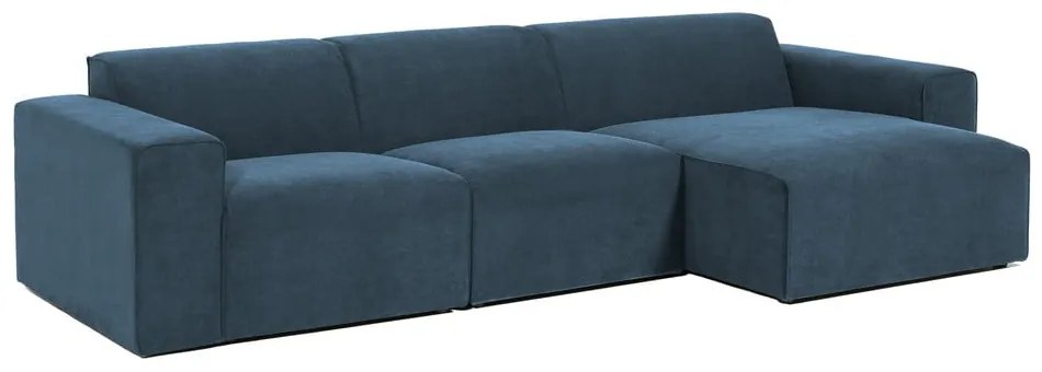 Син ъглов диван от рипсено кадифе (десен ъгъл) Sting – Scandic