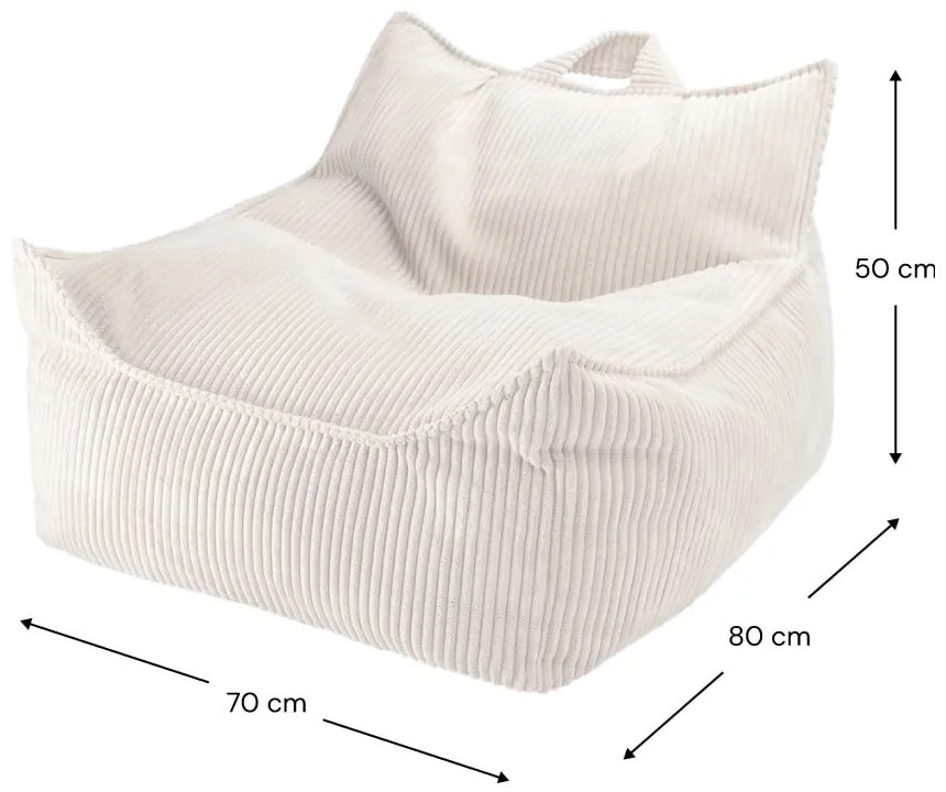 Кремав детски пуф от рипсено кадифе Chair – Wigiwama