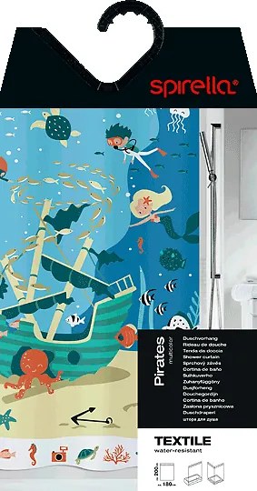 Завеса за душ 180x200 cm Pirates – Spirella