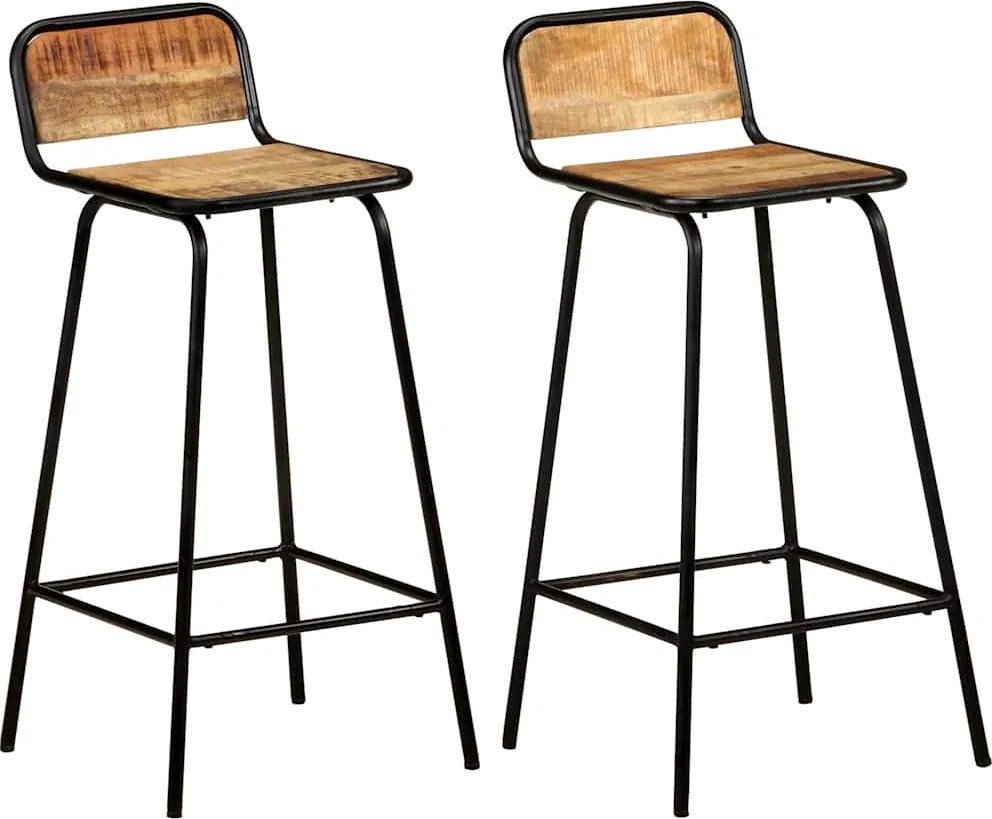 321953 vidaXL Бар столове, 2 бр, мангово дърво масив