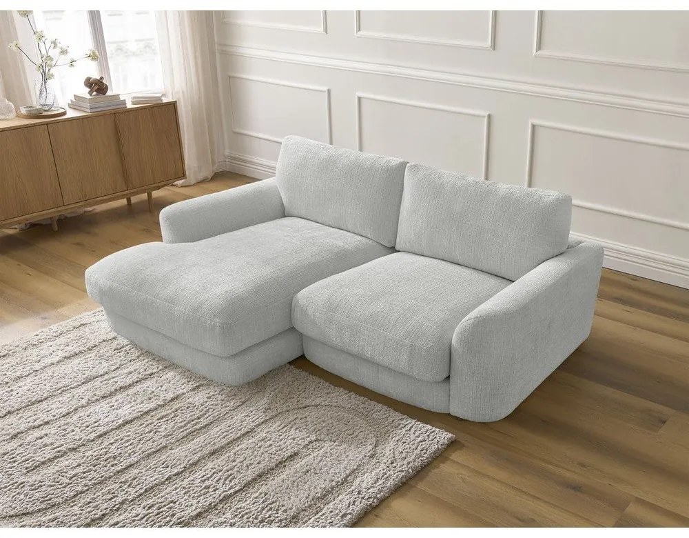Светлосив шенилов ъглов диван (ляв ъгъл) Leonore – Bobochic Paris