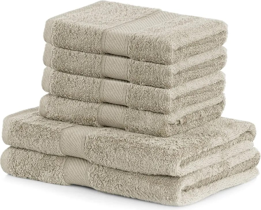 Комплект от 2 бежови кърпи за баня и 4 кърпи Bamby Beige - DecoKing