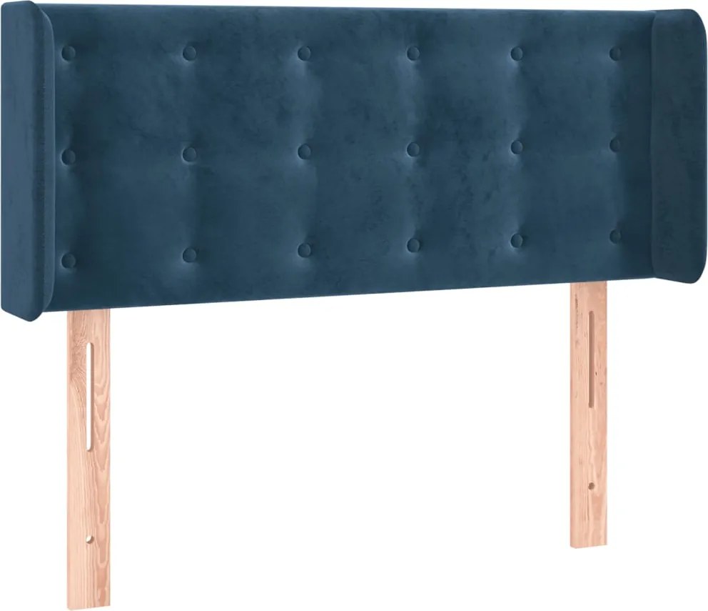 3119236 vidaXL Горна табла за легло, тъмносиня, 83x16x78/88 см, кадифе