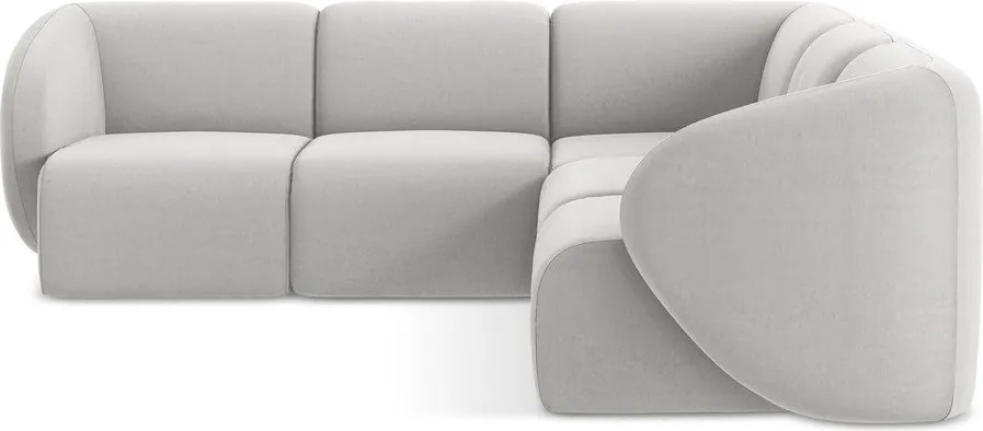 Светлосив кадифен ъглов диван Lani – Makamii