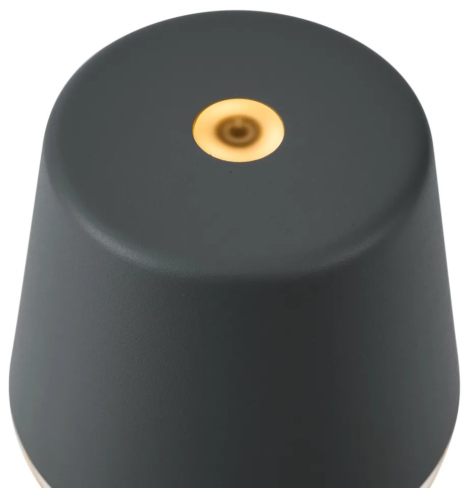 Настолна лампа тъмно сива вкл. LED IP65 акумулаторна със станция за зареждане - Bass