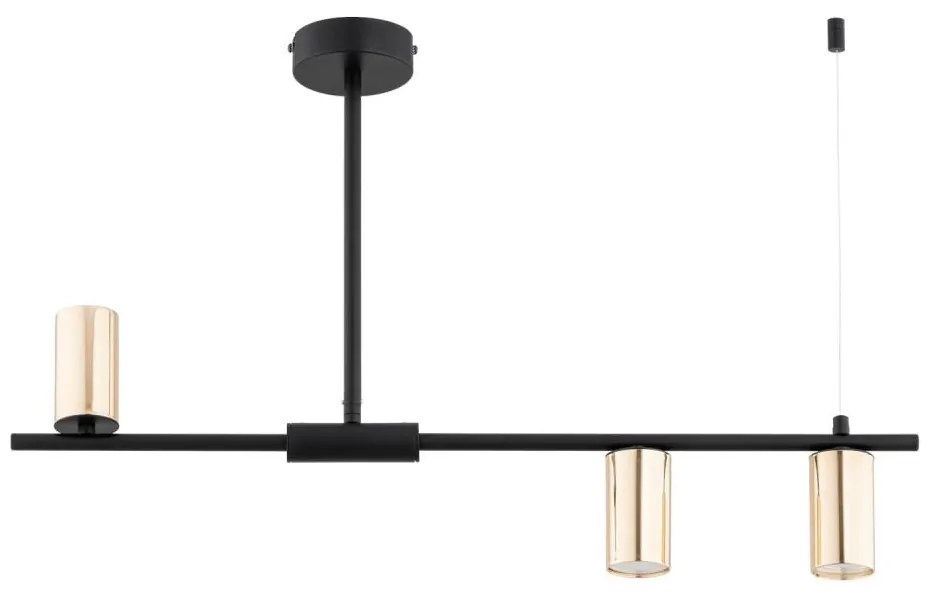 Висящ полилей URANOS 3xGU10/10W/230V черен/златист