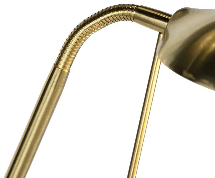 Подова лампа златиста с лампа за четене с LED и димер - Diva 2