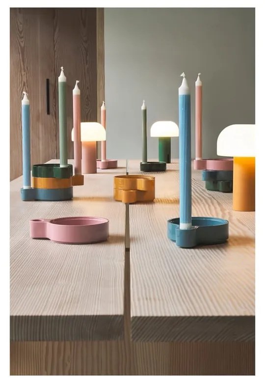 Бяло-зелена LED настолна лампа (височина 22,5 cm) Styles – Villa Collection