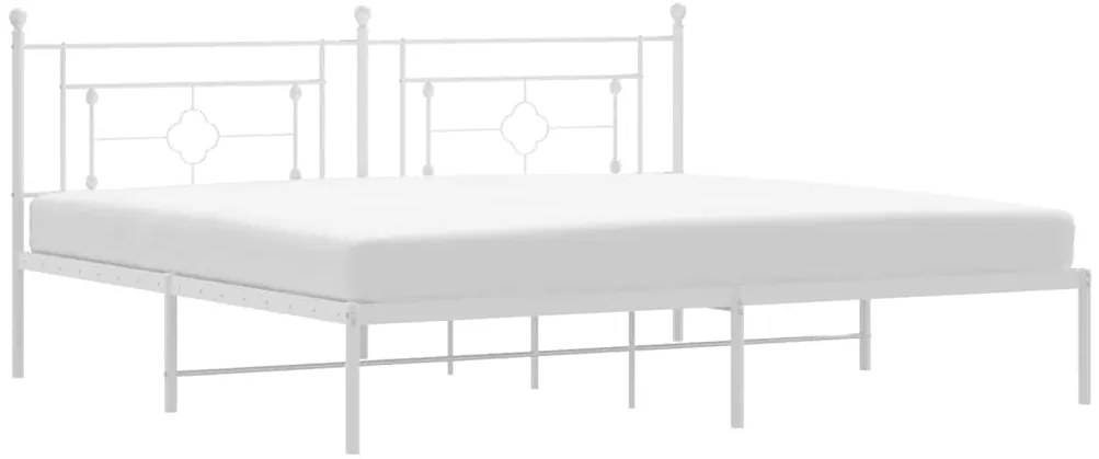 374394 vidaXL Метална рамка за легло с горна табла, черна, 193x203 см