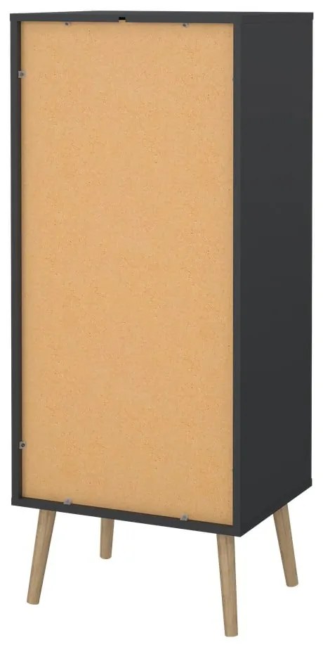 Антрацитен висок скрин 50x120 cm Bodo - Tvilum