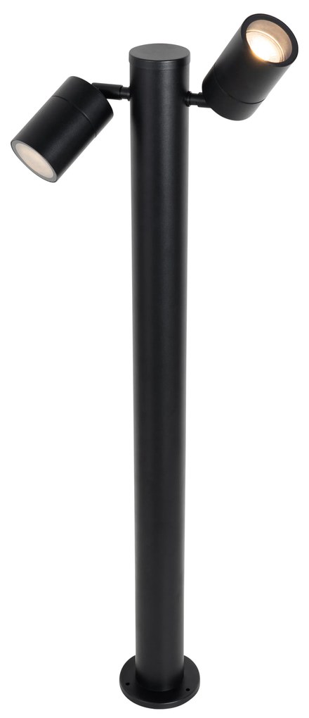Стояща външна лампа черна 80 см IP44 Регулируема 2-светлина - Duo