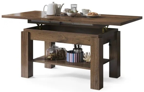 АСТОРИА Елегантен Орех - РАЗТЕГАТЕЛНА ХОЛНА МАСА С ПОВДИГАЩ МЕХАНИЗЪМ С РАФТ