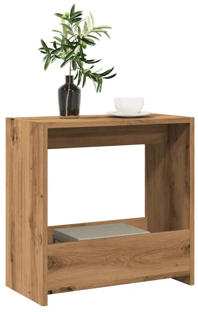 856539 vidaXL Странична маса, дъб артизан, 50x26x50 см, инженерно дърво
