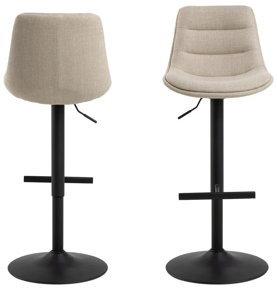 Черен/бежов бар стол с регулируема височина (височина на седалката 65 cm) Adisa – Actona