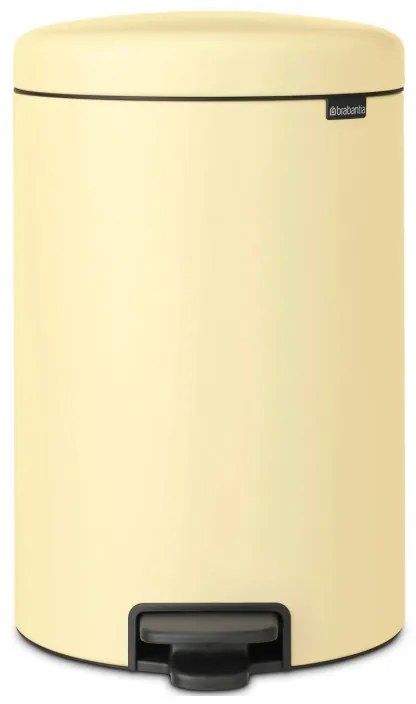 Кош за боклук с педал Brabantia NewIcon 649044, 20 л, Плавно затваряне, Противоплъзгаща основа, Жълт