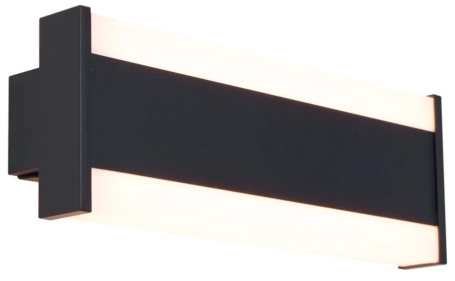 Модерна стенна лампа черна 30 см с LED CCT IP54 - Ваня
