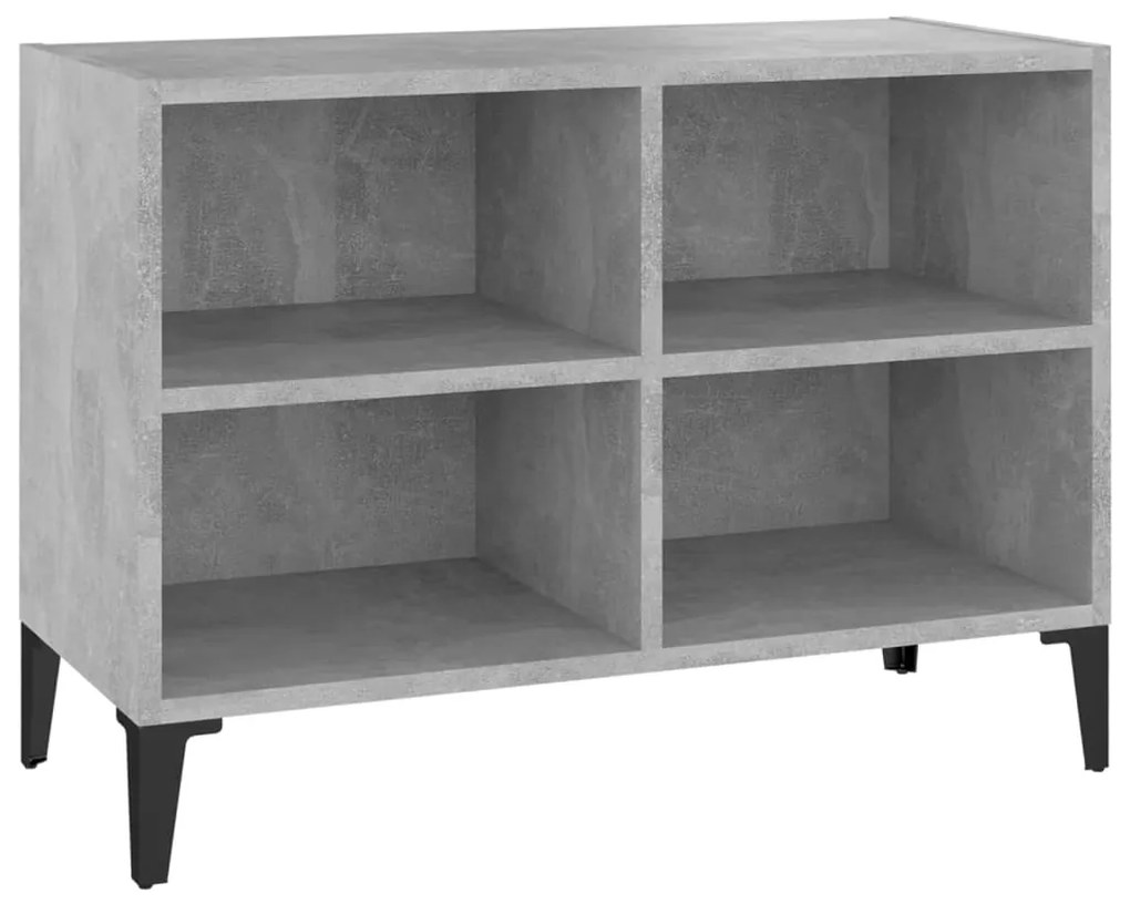 805936 vidaXL ТВ шкаф с метални крака, бетонно сив, 69,5x30x50 см